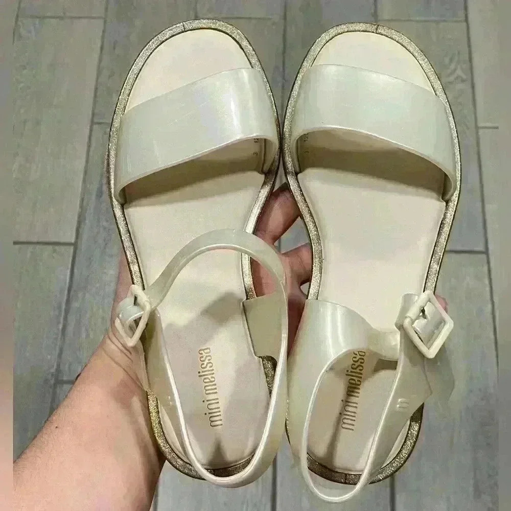 Mini Melissa Gold Sandals size 4